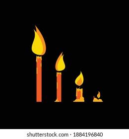 Candle vector isolated Different levels.