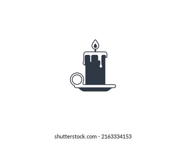 Candle-Vektorgrafik isoliert Emoticon. Kerzensymbol