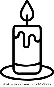 Candle vector line art design illustration with white background