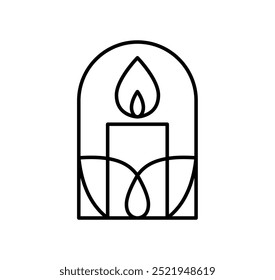 Candle vector line art logo design Elegant Spa Icon. Soothing Light Symbol for Wellness and Relaxation.