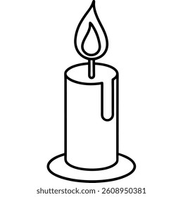 Candle vector line art on white baclground