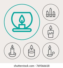 Candle Vector Line Icons Celebration Holiday Stock Vector (Royalty Free ...