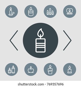 Candle vector line icons. Romantic and spa symbol.