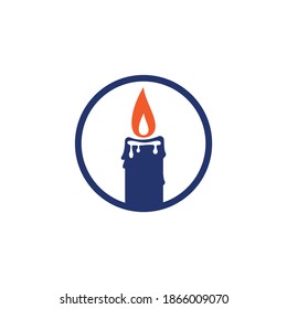 Candle vector logo design template. Illustration modern candle light sign logo design template.