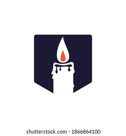 Candle vector logo design template. Illustration modern candle light sign logo design template.