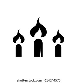 Candle vector logo illustration isolated sign symbol. Icon pictogram for web graphics