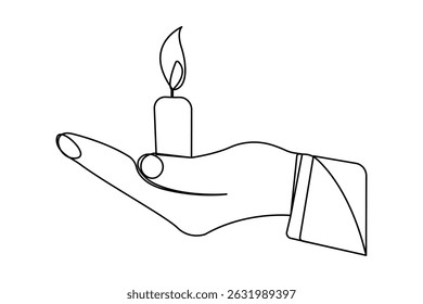 Candle vector in modern minimalist design