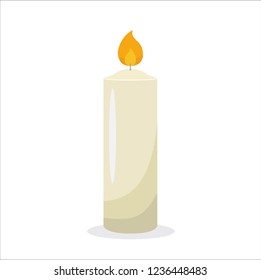 Burning Candle Decoration On White Background Stock Vector (Royalty ...