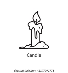 Candle vector outline Icon Design illustration. Halloween Symbol on White background EPS 10 File