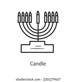 Candle vector outline Icon Design illustration. Holiday Symbol on White background EPS 10 File