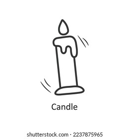 Candle vector outline Icon Design illustration. Party and Celebrate Symbol on White background EPS 10 File