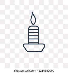 Candle vector outline icon isolated on transparent background, high quality linear Candle transparency concept can be used web and mobile