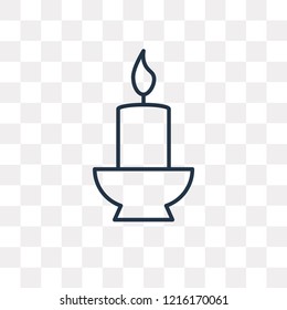 Candle vector outline icon isolated on transparent background, high quality linear Candle transparency concept can be used web and mobile