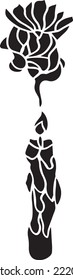 Esténcil vector de velas, negro y blanco