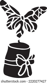 Candle Vector Stencil, Black and White
