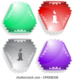 Candle. Vector sticker.