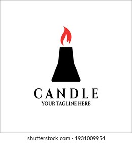 Candle vintage logo vector illustration template simple design