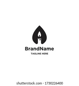 Candle water logo concept. Letter A logo template - vector