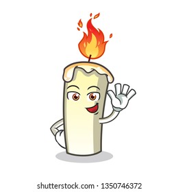 candle waving mascot vector cartoon illustration