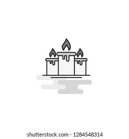 Candle Web Icon. Flat Line Filled Gray Icon Vector