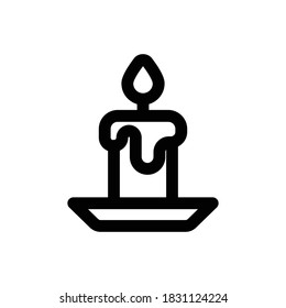 Candle (Wedding) icon outline vector. isolated on white background
