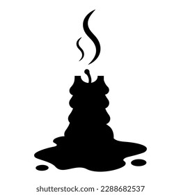 Candle went out vector icon isolated on white background, fading fire symbol, vector clip art