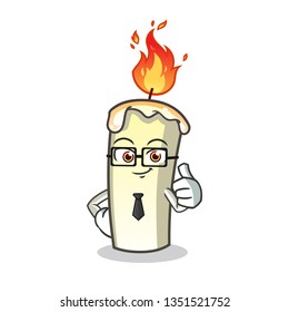 candle worker mascot vector cartoon illustration