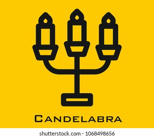Candleabra vector icon line art