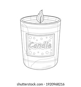 
Candle.Coloring book antistress for children and adults. Illustration isolated on white background.Zen-tangle style. Black and white illustration.Hand draw