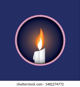 Candlelight with Ani Manee Paper art. Festival of Lights and Joy. Happy Diwali Day.