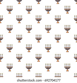 Candlelight candlestick pattern in cartoon style. Seamless pattern vector illustration