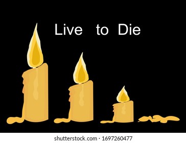 Candlelight in the dark concept of faith ,hope ,ritual ,prayer.Words Live to die.
