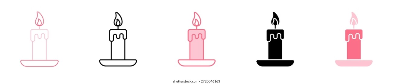Candlelight Icon Set Multiple Style Collection