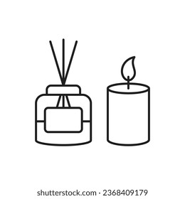 Candlelight icon vector illustration. Aroma diffuser on isolated background. Scent sign concept.