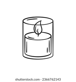 Candlelight icon vector illustration. Cartoon candle on isolated background. Flame sign concept.