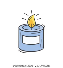 Candlelight icon vector illustration. Cartoon candle on isolated background. Flame sign concept.