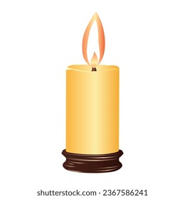 La luz de las velas aisladas en fondo blanco