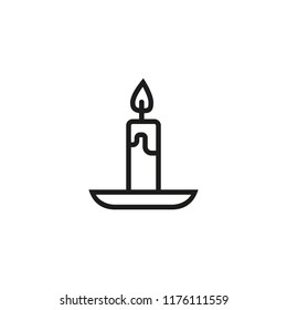 Candlelight line icon. Flame, hope, belief. Christmas concept. Vector illustration can be used for topics like holiday, religion, celebration
