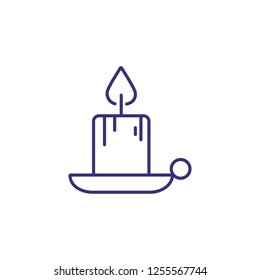 Candlelight line icon. Flame, light, wax. Christmas concept. Vector illustration can be used for topics like holidays, Christmas decorations, religion