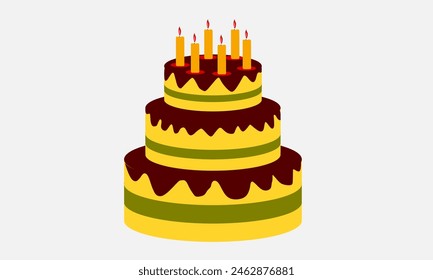 Candlelit Wishes: A Birthday Cake Illustration