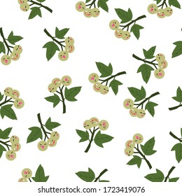 Candlenut Vegetable Seamless Pattern would be perfect for fabric, textile, gift wrap, wallpaper, surface designer, background, backdrop, and ornament.