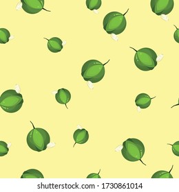 Candlenut Vegetable Seamless Pattern would be perfect for fabric, textile, gift wrap, wallpaper, surface designer, background, backdrop, and ornament.