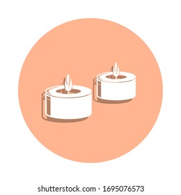 Candles badge icon. Simple glyph, flat vector of spa icons for ui and ux, website or mobile application