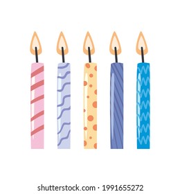 candles birthday decoration isolated icon