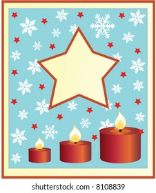 candles and the blue background