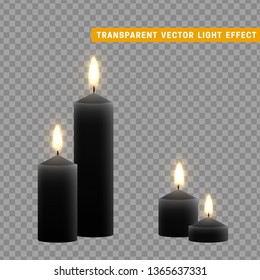Candles burn with fire realistic.  vector illustration
