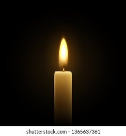 Candles burn with fire realistic. vector illustration