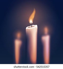Candles burning in the dark. eps 10
