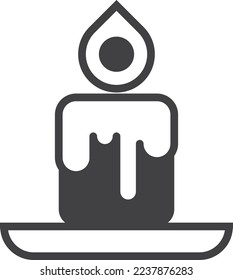 candles and candlesticks illustration in minimal style isolated on background