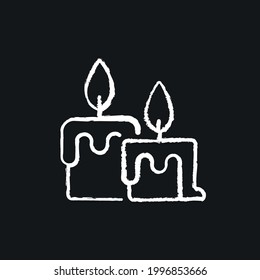 Candles chalk icon. Vector black illustration.